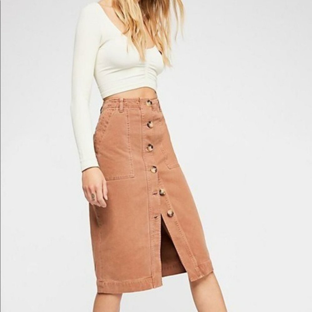 Free People MIDI Length Utility Skirt